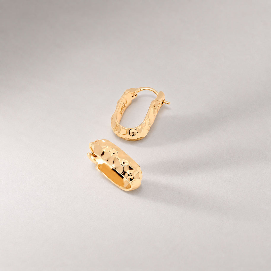 Sanu Soft Hammered Mini Hoop Earrings in Gold