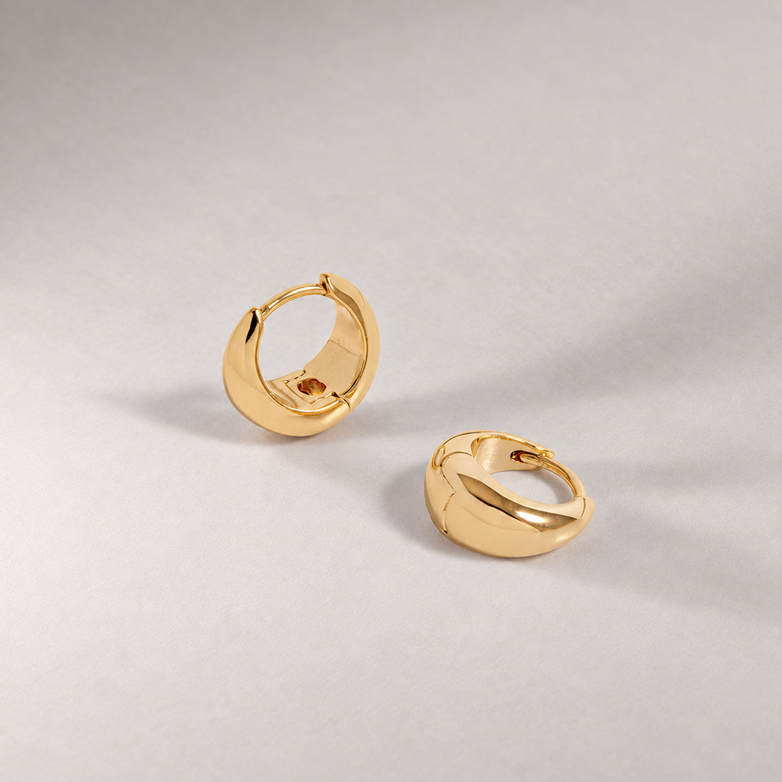 Mini Pebble Hoop Earrings in Gold