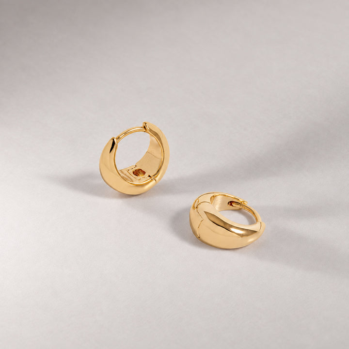 Mini Pebble Hoop Earrings in Gold