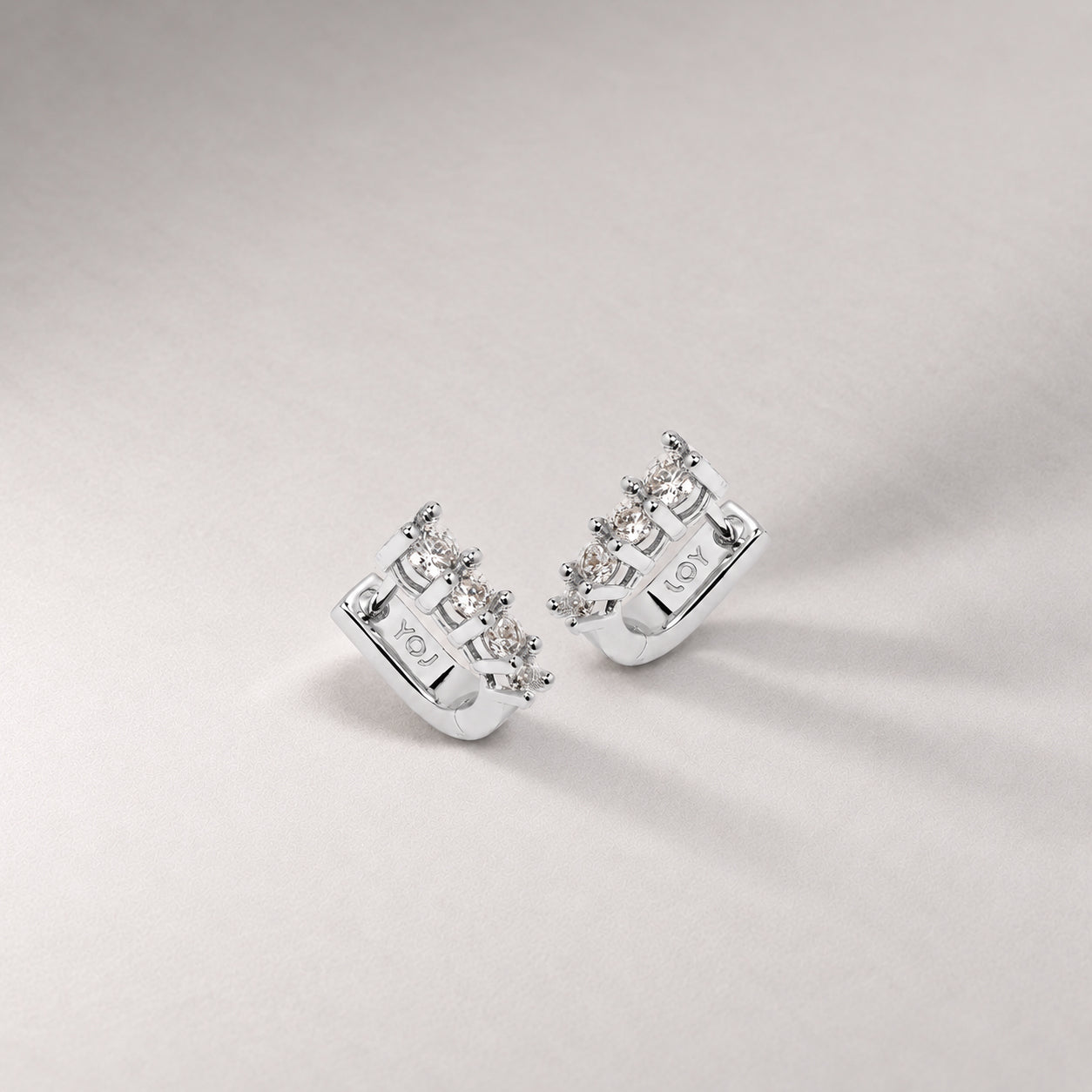 Marlo Mini Crystal Hoop Earring in Silver