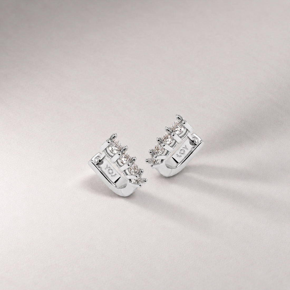 Marlo Mini Crystal Hoop Earring in Silver