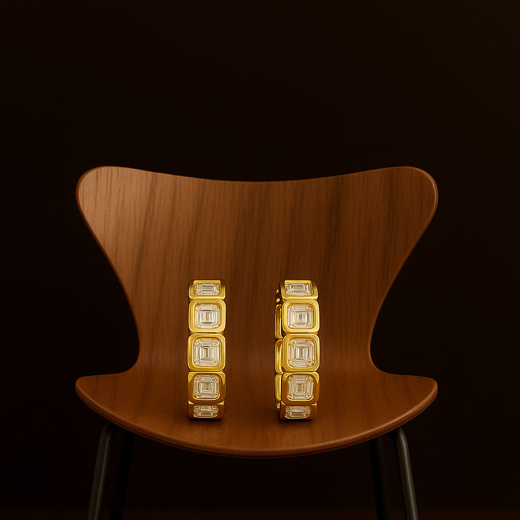 Kwarlo MIni Pave Bar Hoop Earrings