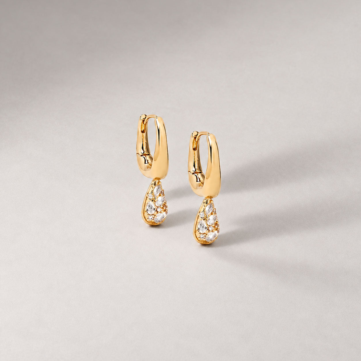 Petra Pave Hoop In Gold And Crystals