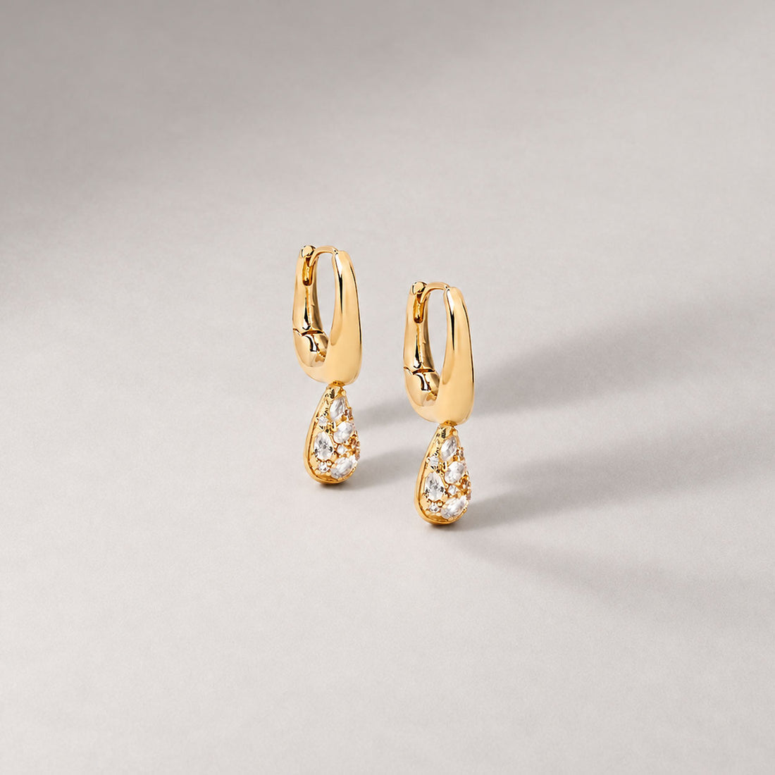 Petra Pave Hoop In Gold And Crystals