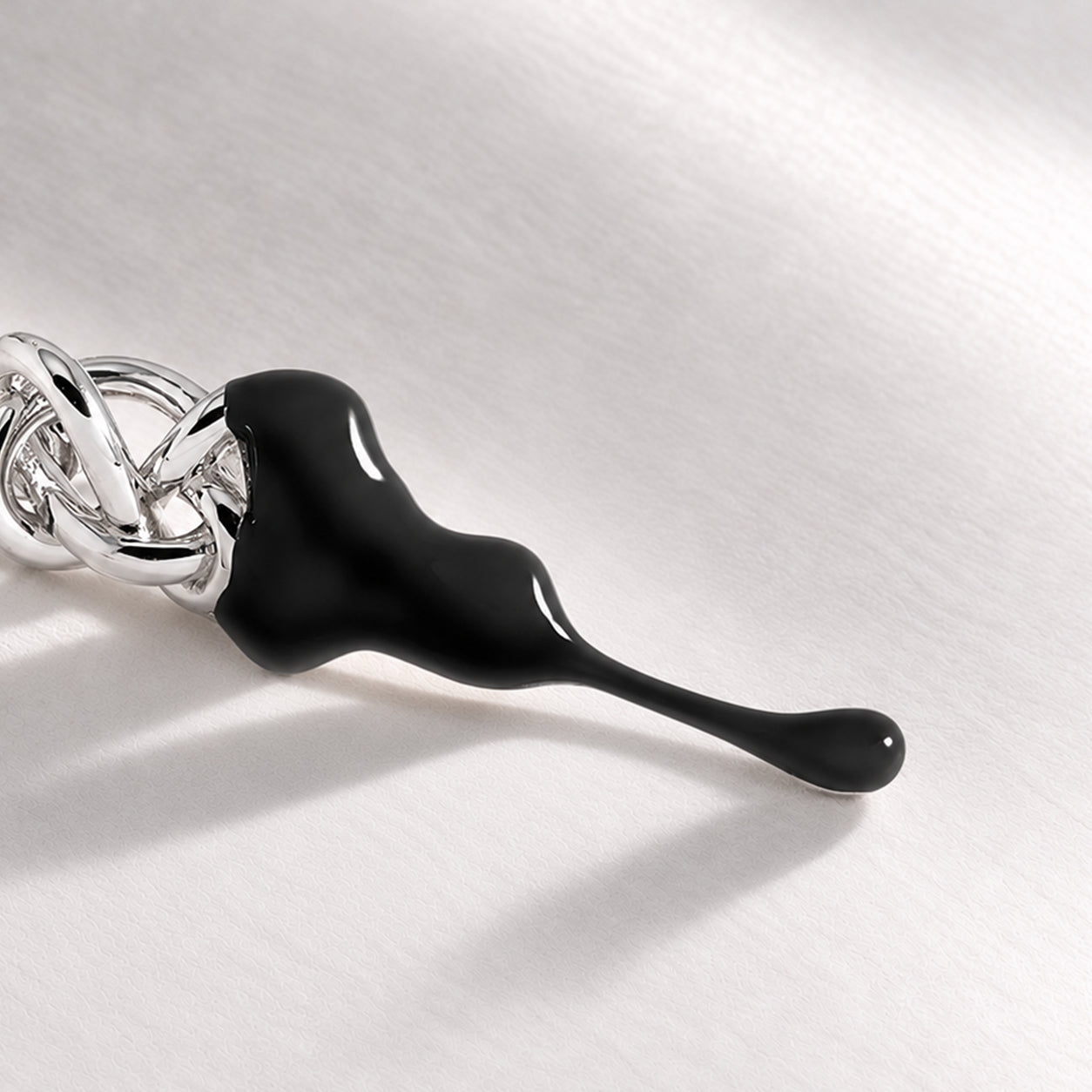 Santiono Maxi Face on Stud Earrings in Silver and Black