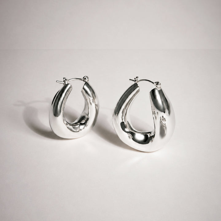 Falin Maxi Hoop Earrings in Silver