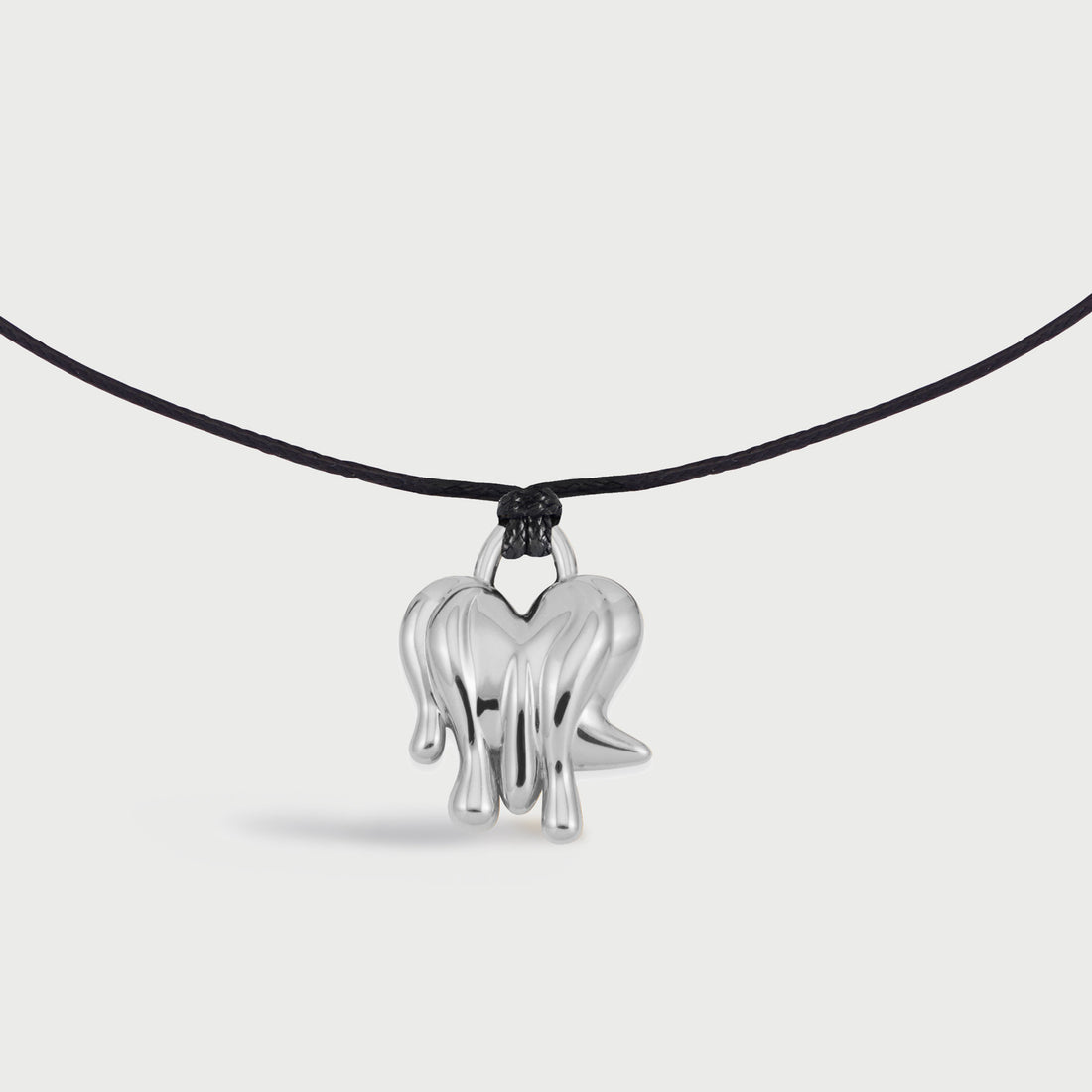 Loff Mini Cord Necklace in Silver and Black