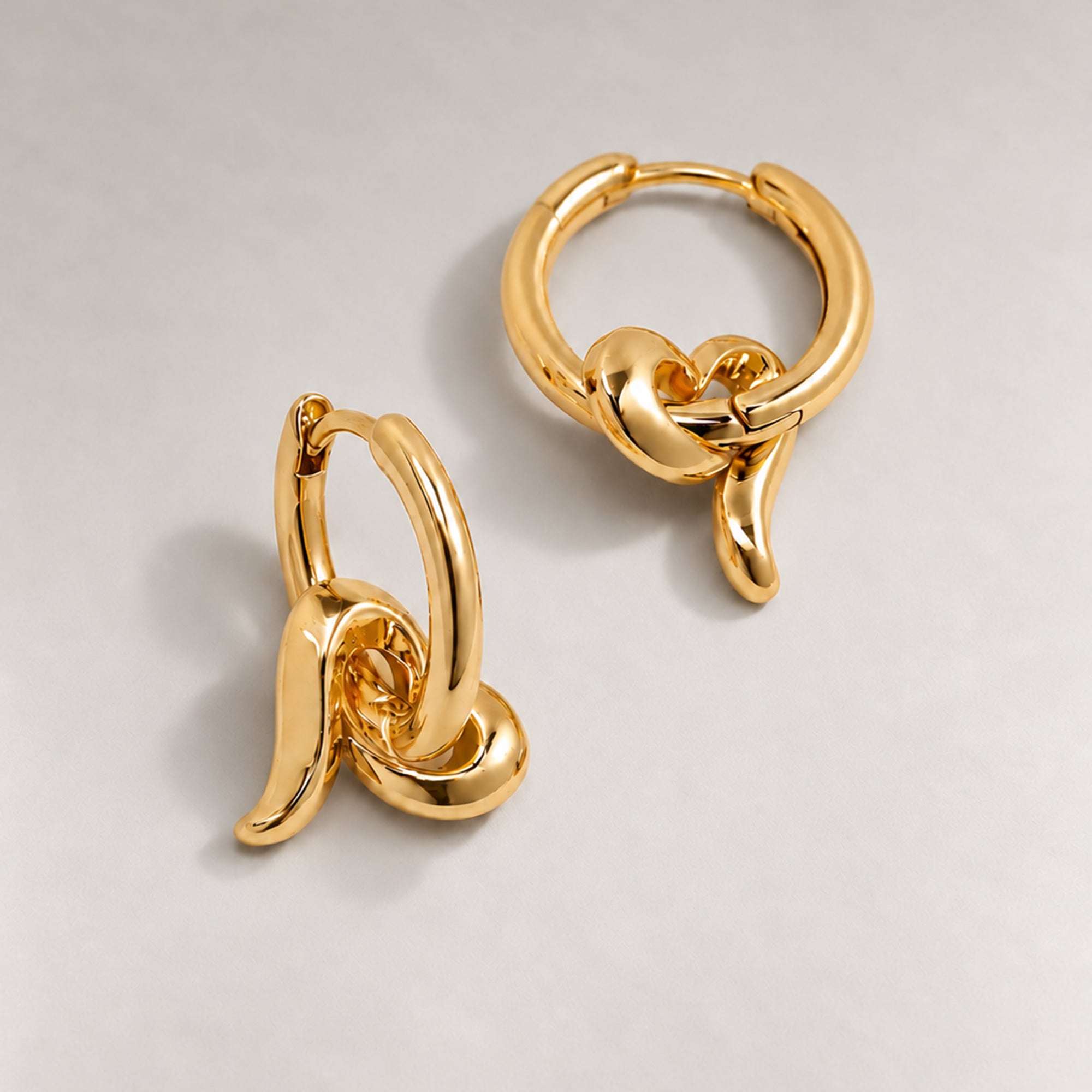 Love Charm Huggies in Gold