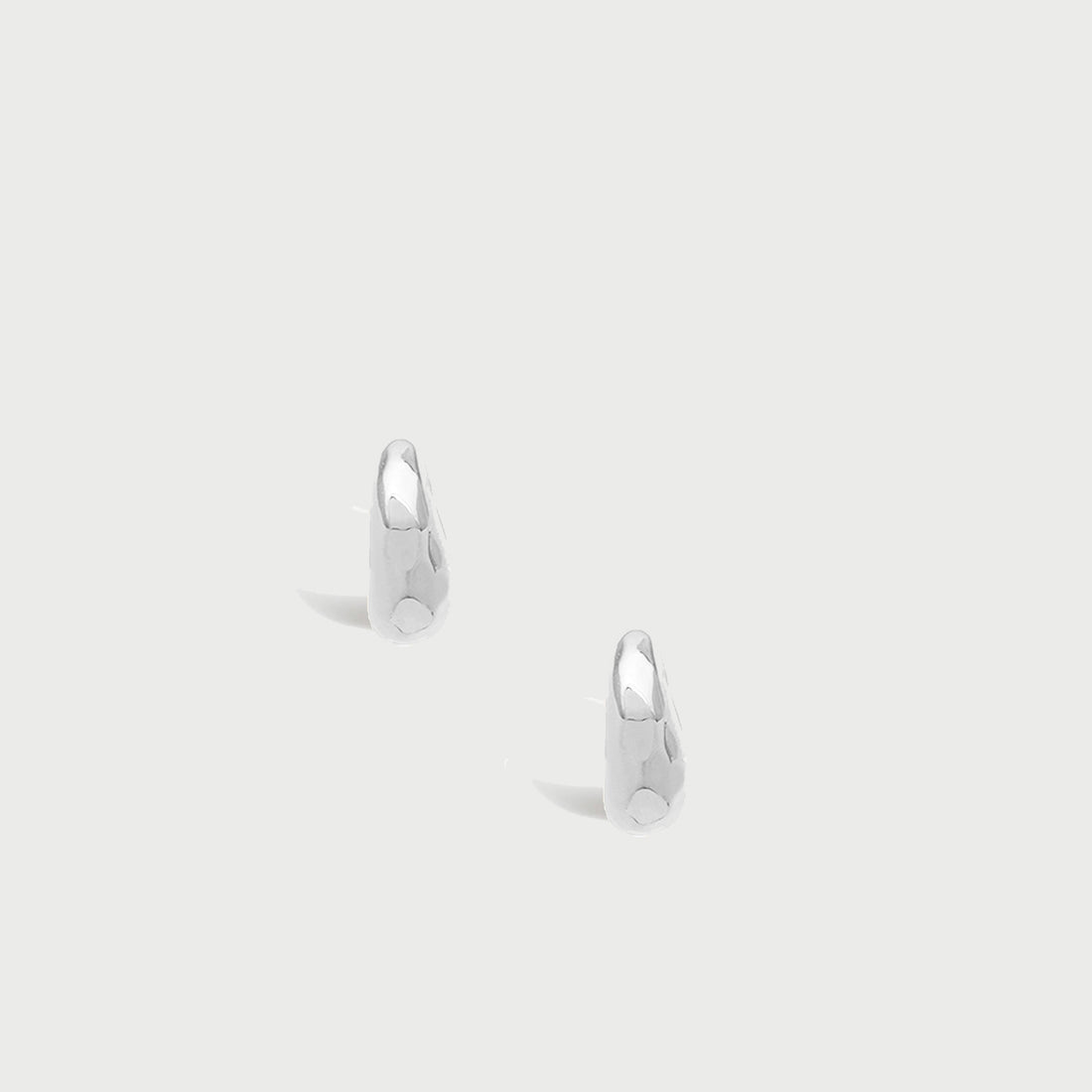Aalto Mini Hammered Hoop Earrings in Silver