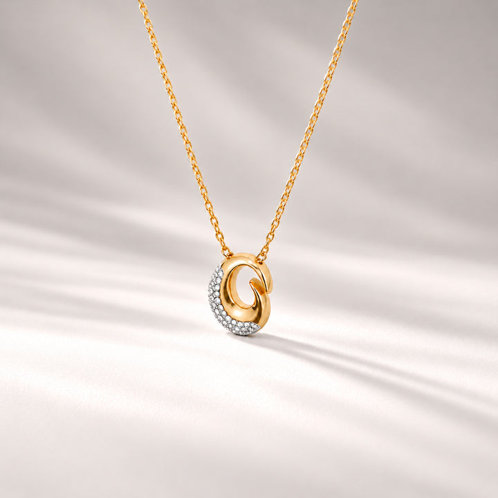 Insignia Pave Necklace in Gold
