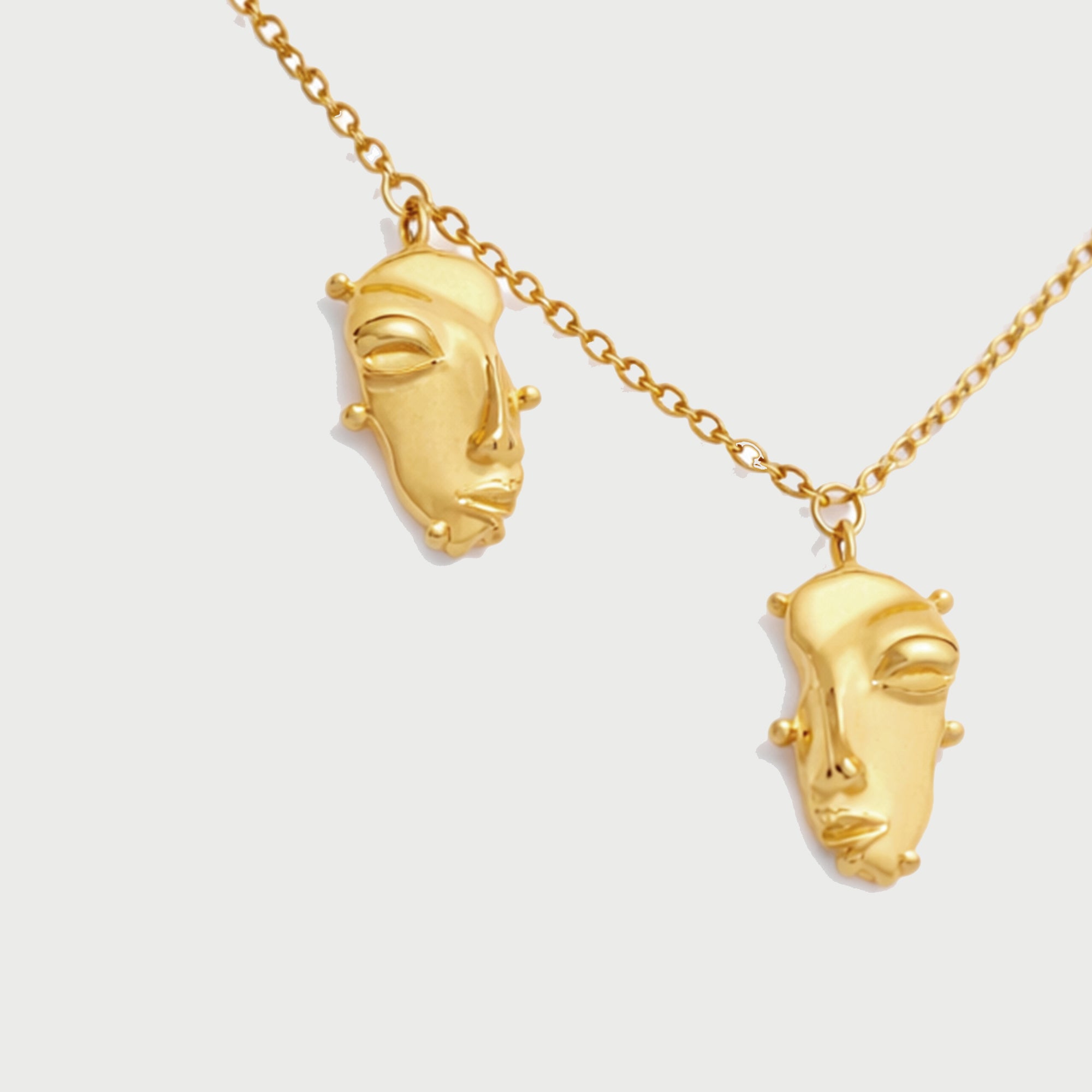 Visage Mini Charm Necklace in Gold