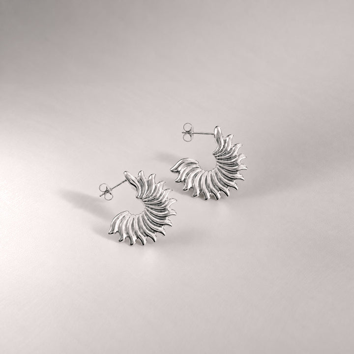 SUN CLAW MIDI HOOPS IN SILVER