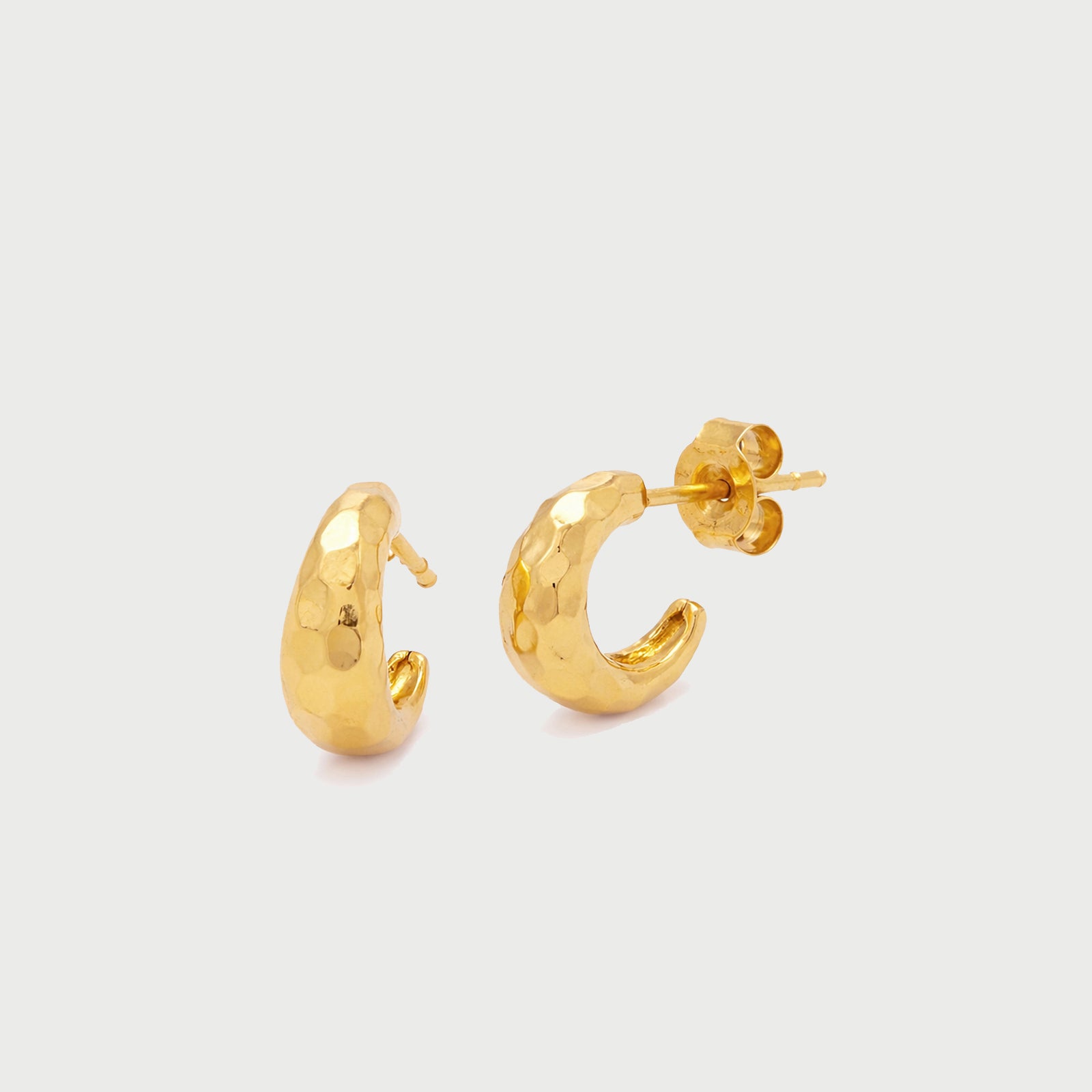Aalto Mini Hammered Hoop Earrings in Gold