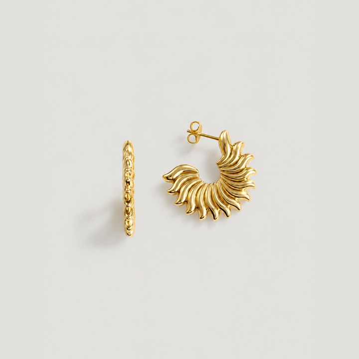 SUN CLAW MIDI HOOPS IN GOLD