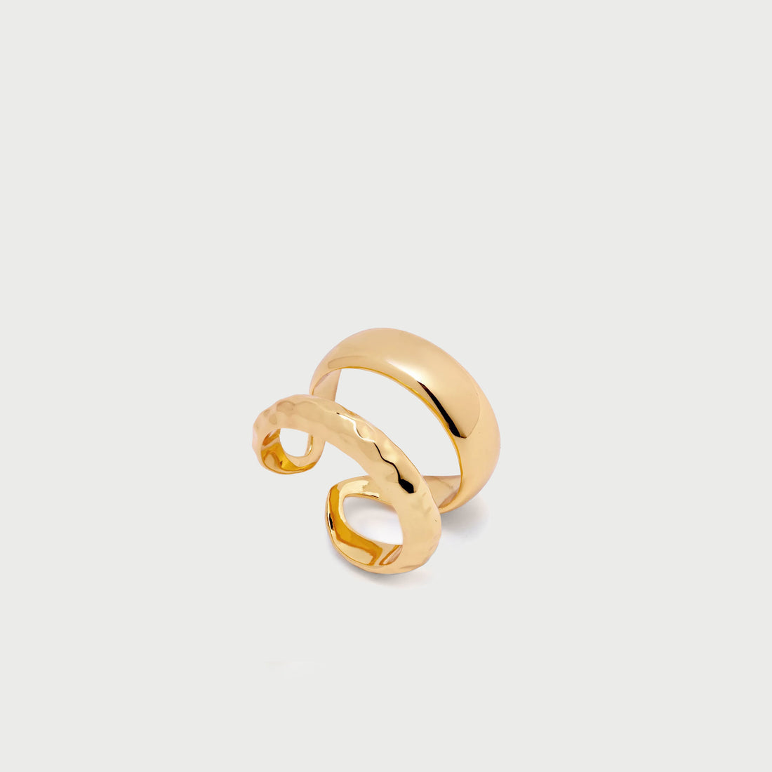 Cleo Double Hammered Ring in Gold