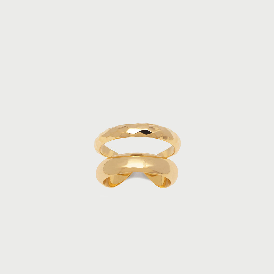 Cleo Double Hammered Ring in Gold