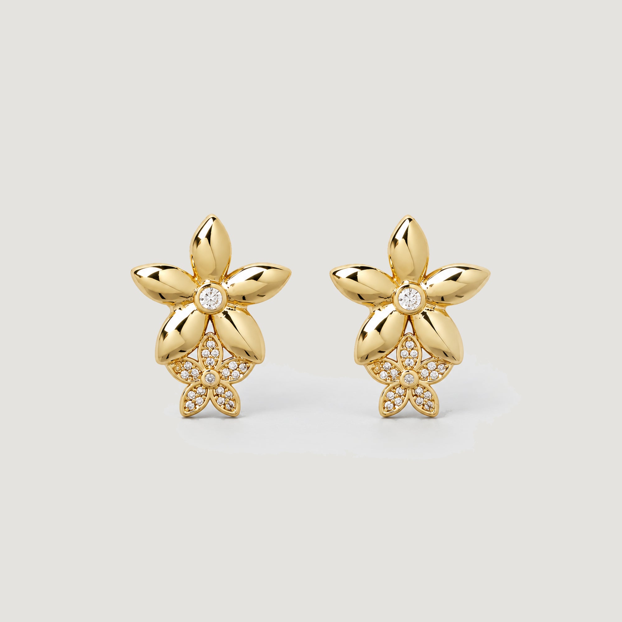 MEIGU CRYSTAL STUDS IN GOLD & CRYSTALS