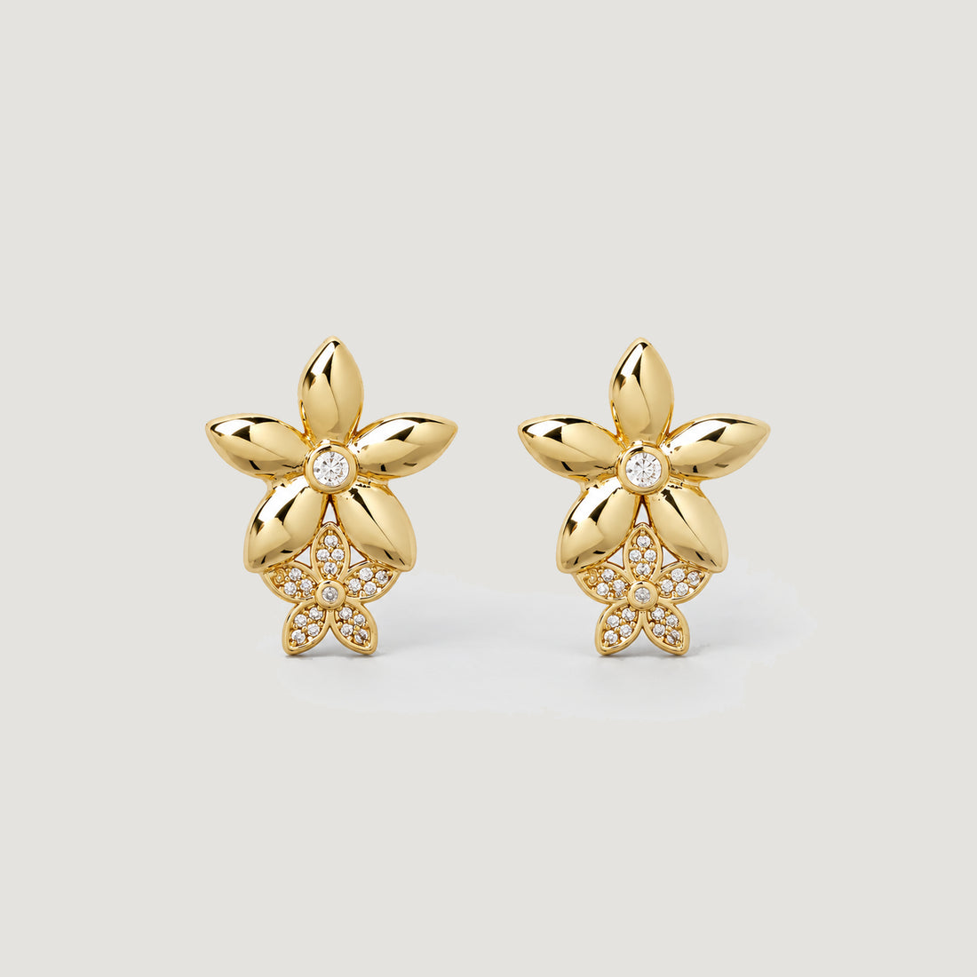 MEIGU CRYSTAL STUDS IN GOLD & CRYSTALS