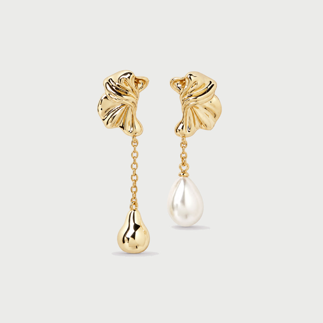 Falermo Mix & Match Drop Earrings In Gold & Pearl