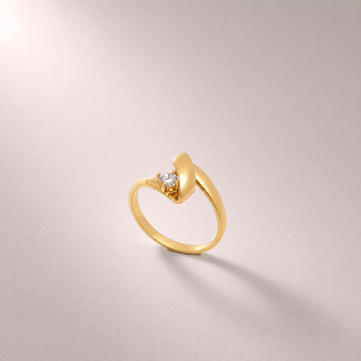 Cleo Crystal Ring in Gold