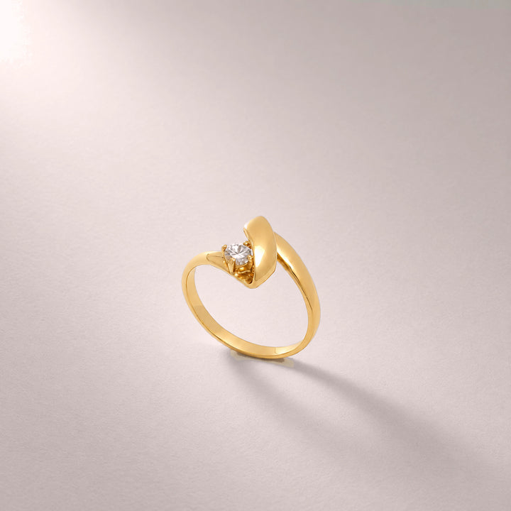 Cleo Crystal Ring in Gold