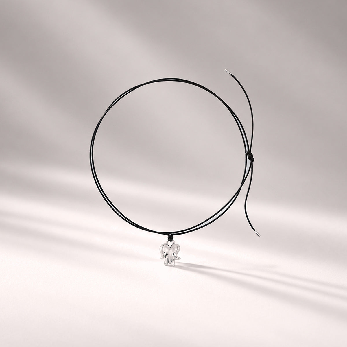 Loff Mini Cord Necklace in Silver and Black