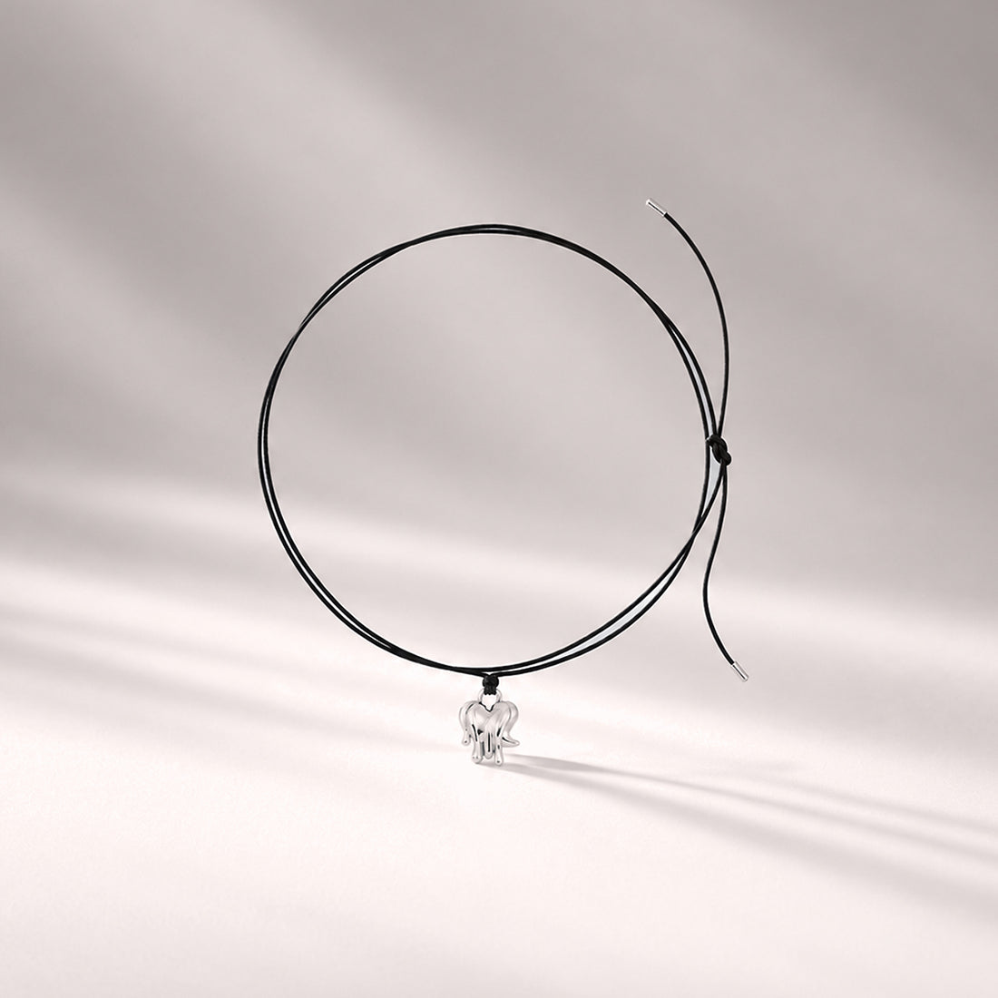 Loff Mini Cord Necklace in Silver and Black