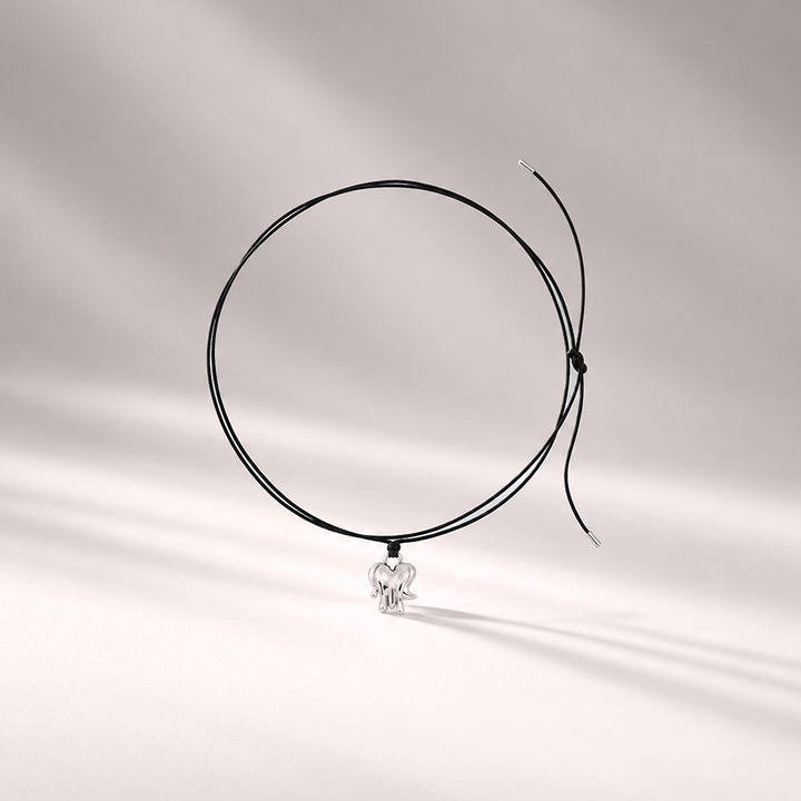 Loff Mini Cord Necklace in Silver and Black