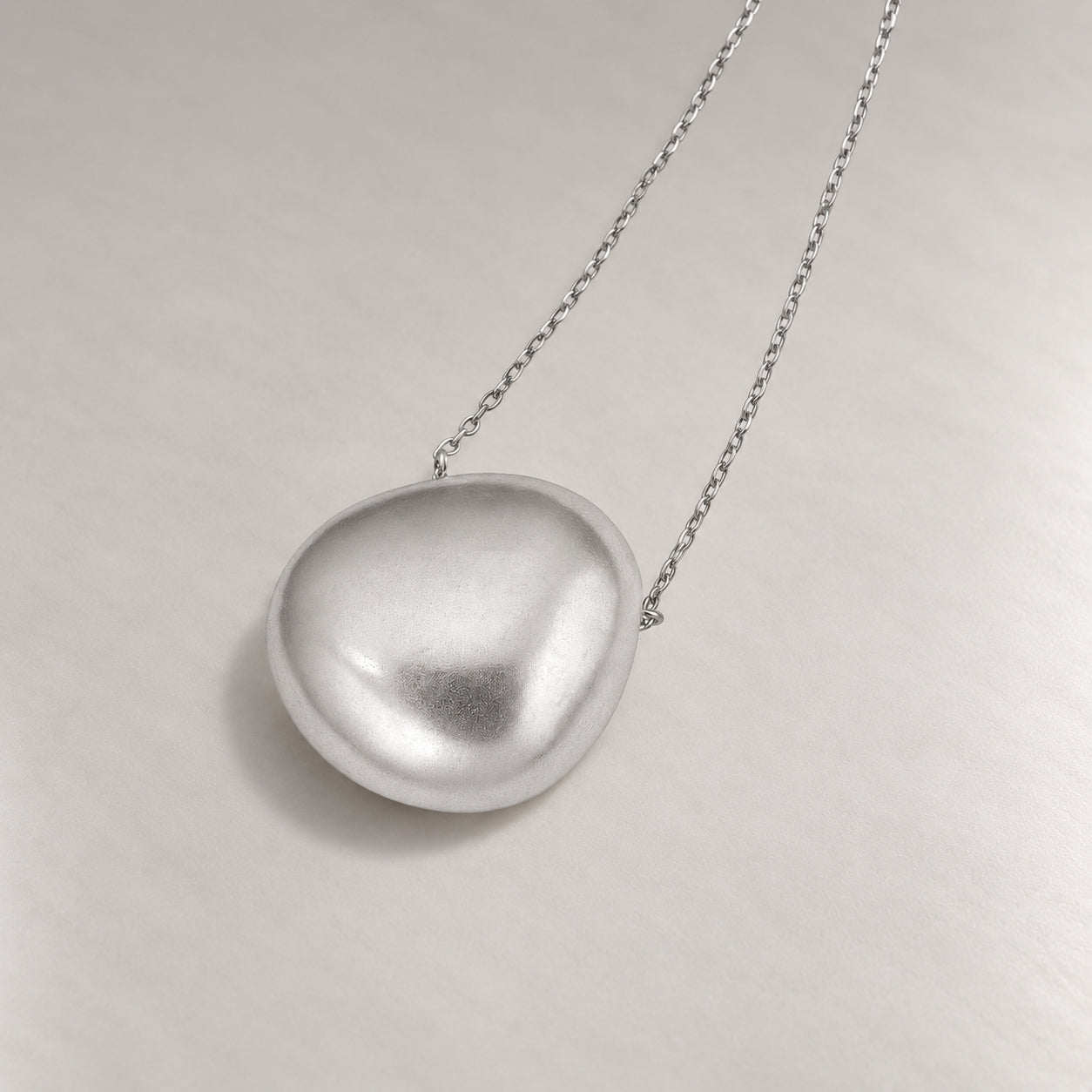 Luna Dome Necklace in Silver