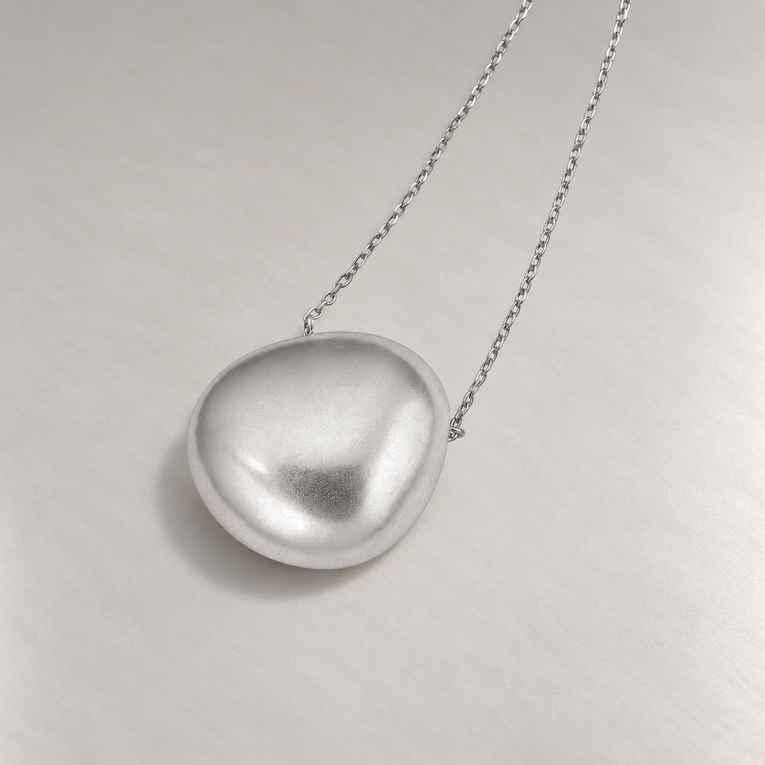 Luna Dome Necklace in Silver