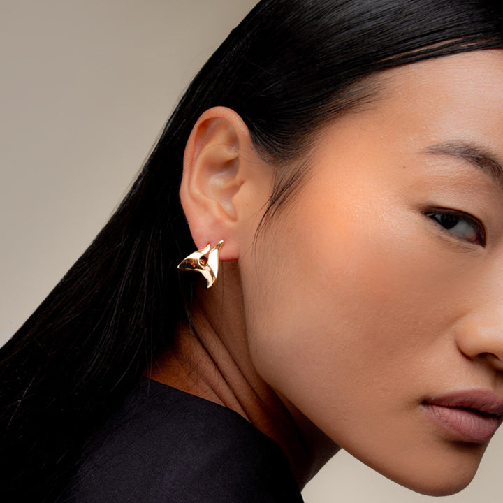 POTOSKA x YOJ Claw Double Hoop Earrings in Gold