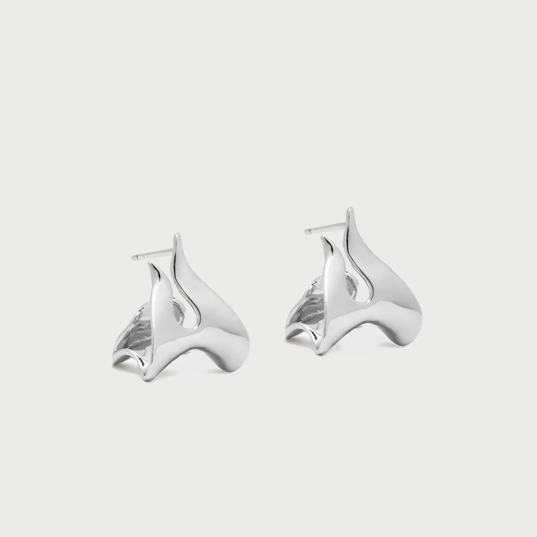 POTOSKA x YOJ Claw Double Hoop Earrings in Silver