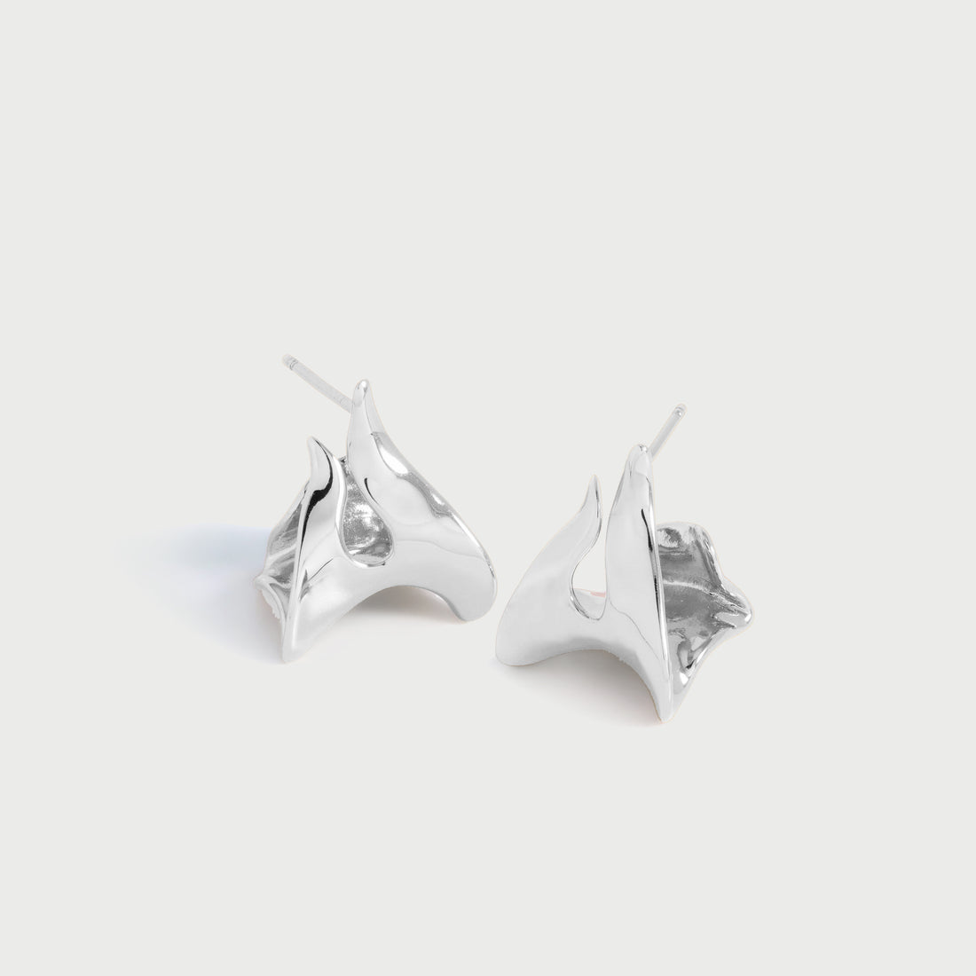 POTOSKA x YOJ Claw Double Hoop Earrings in Silver