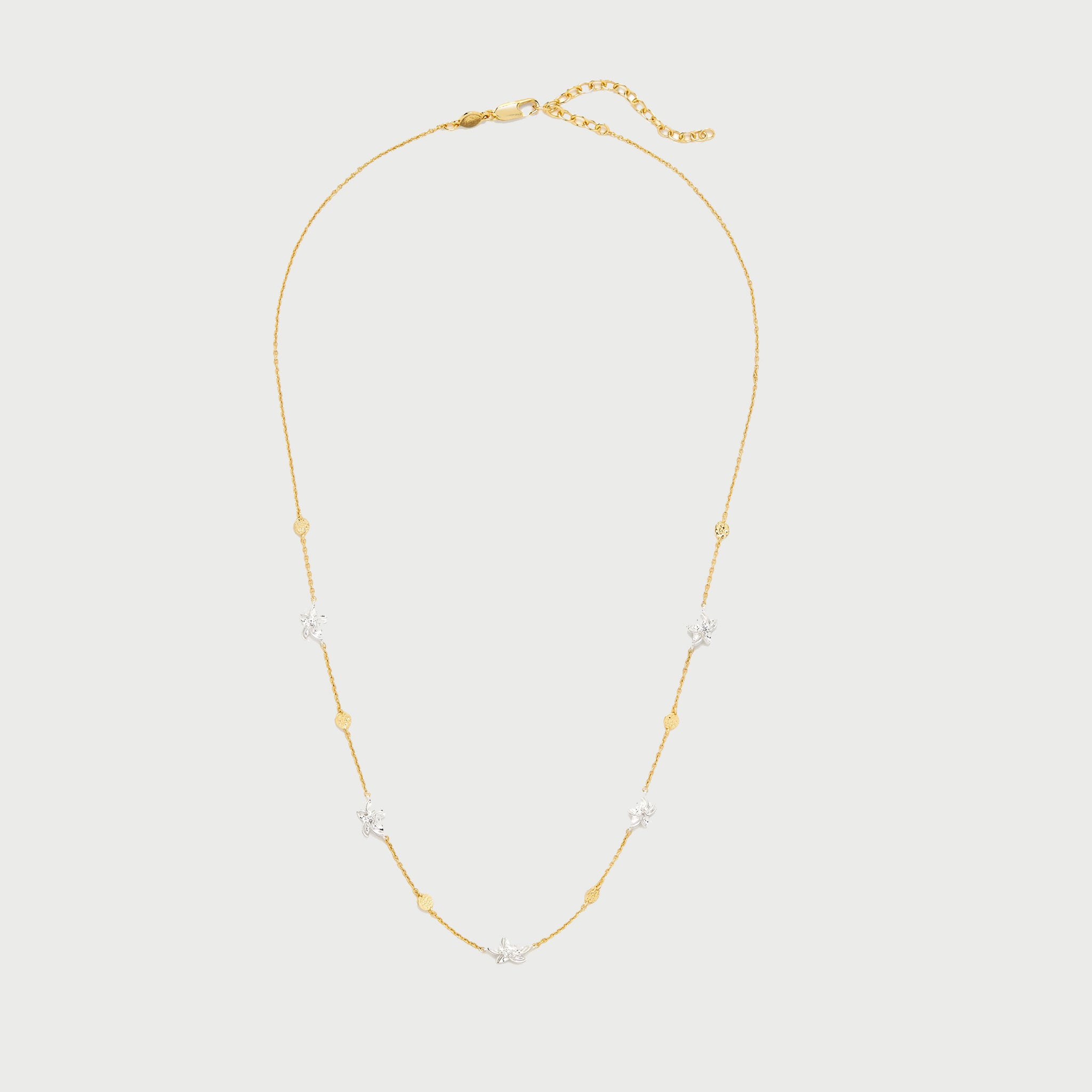 Luludi Flower Mix Metal Necklace in Gold