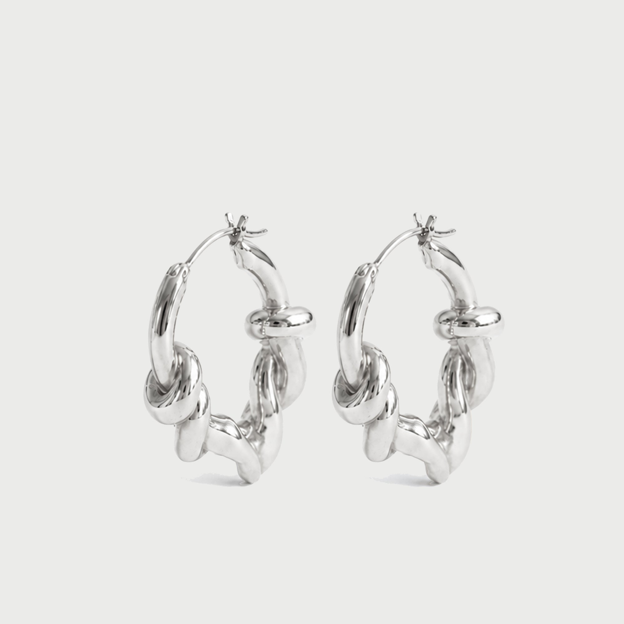 Knotted Maxi Hoops In Silver