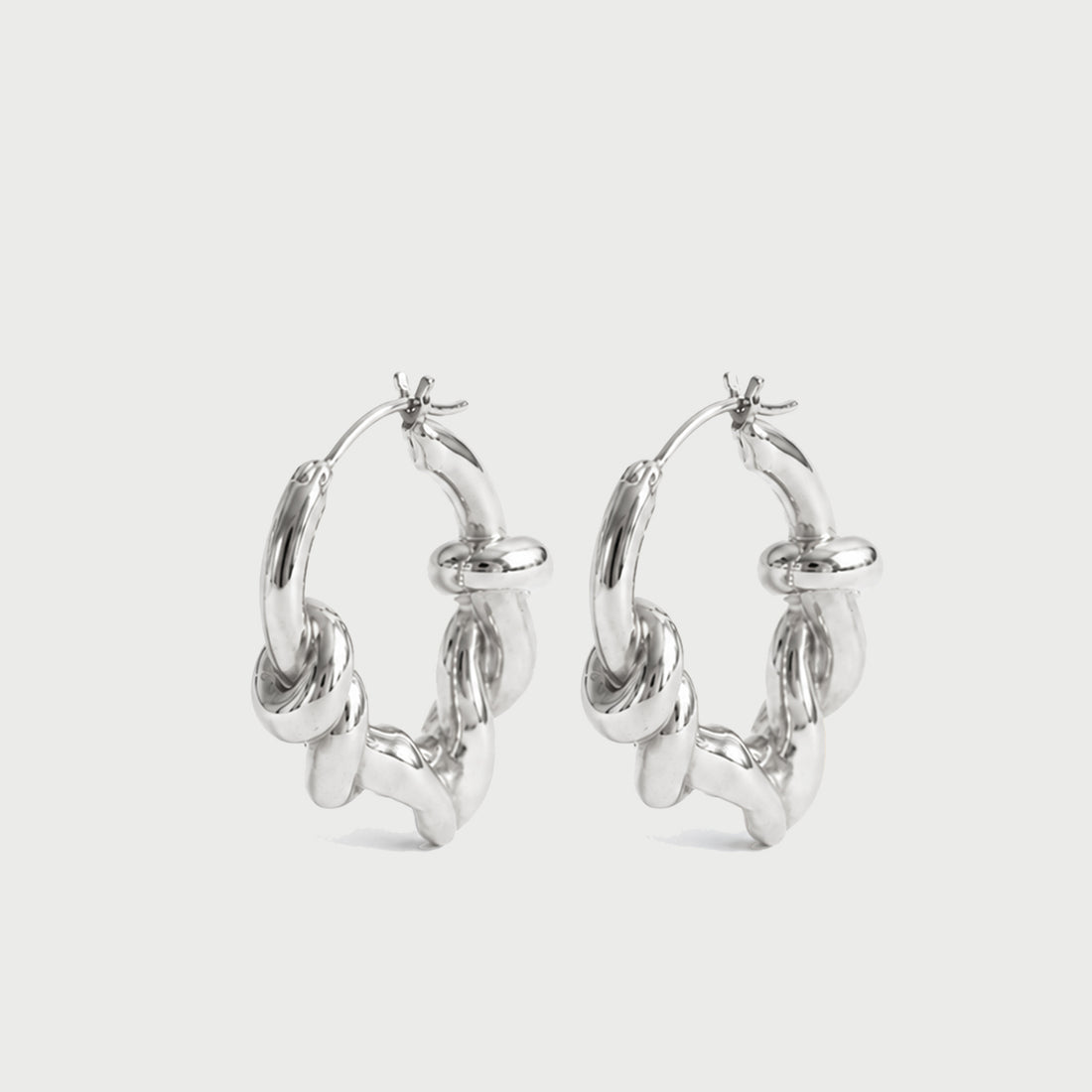 Knotted Maxi Hoops In Silver