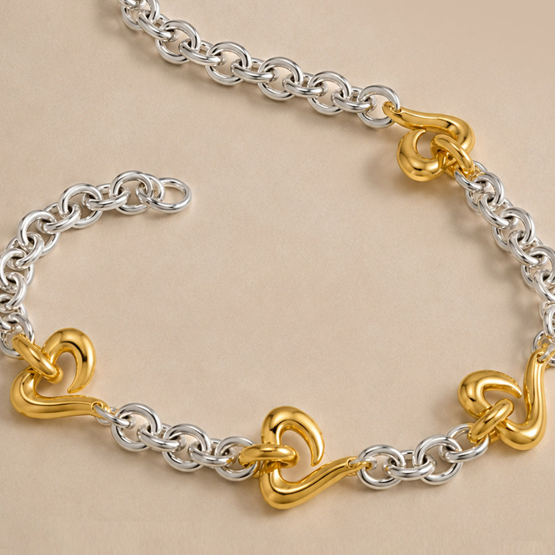 LOFF MIX METAL MAXI NECKALCE IN TWO TONE