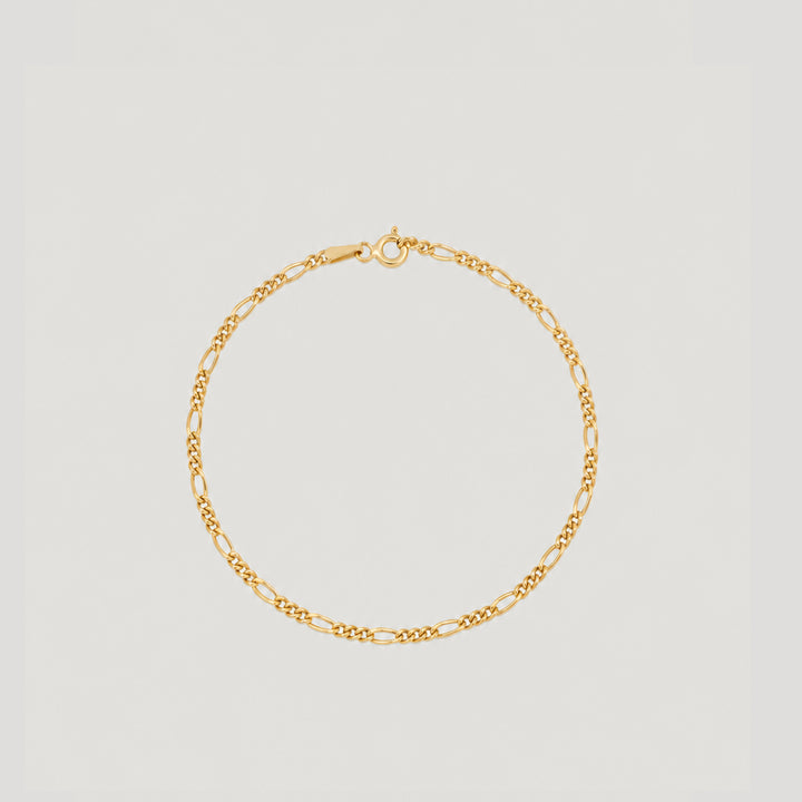 Figaro Anklet Baracelet in Gold by YOJ
