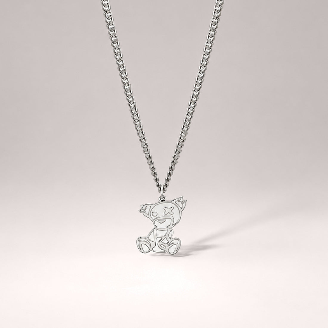Teddy Pendant Necklace in Silver