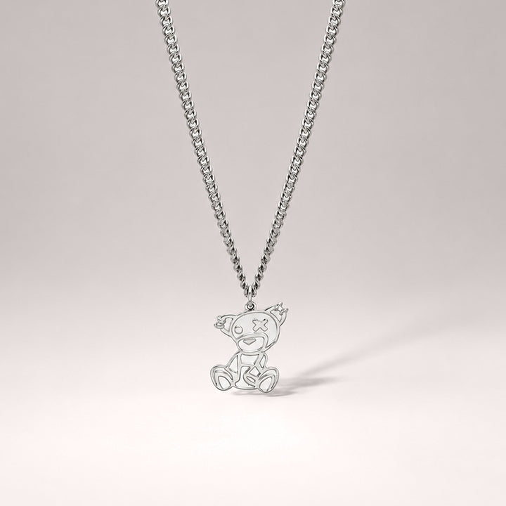 Teddy Pendant Necklace in Silver