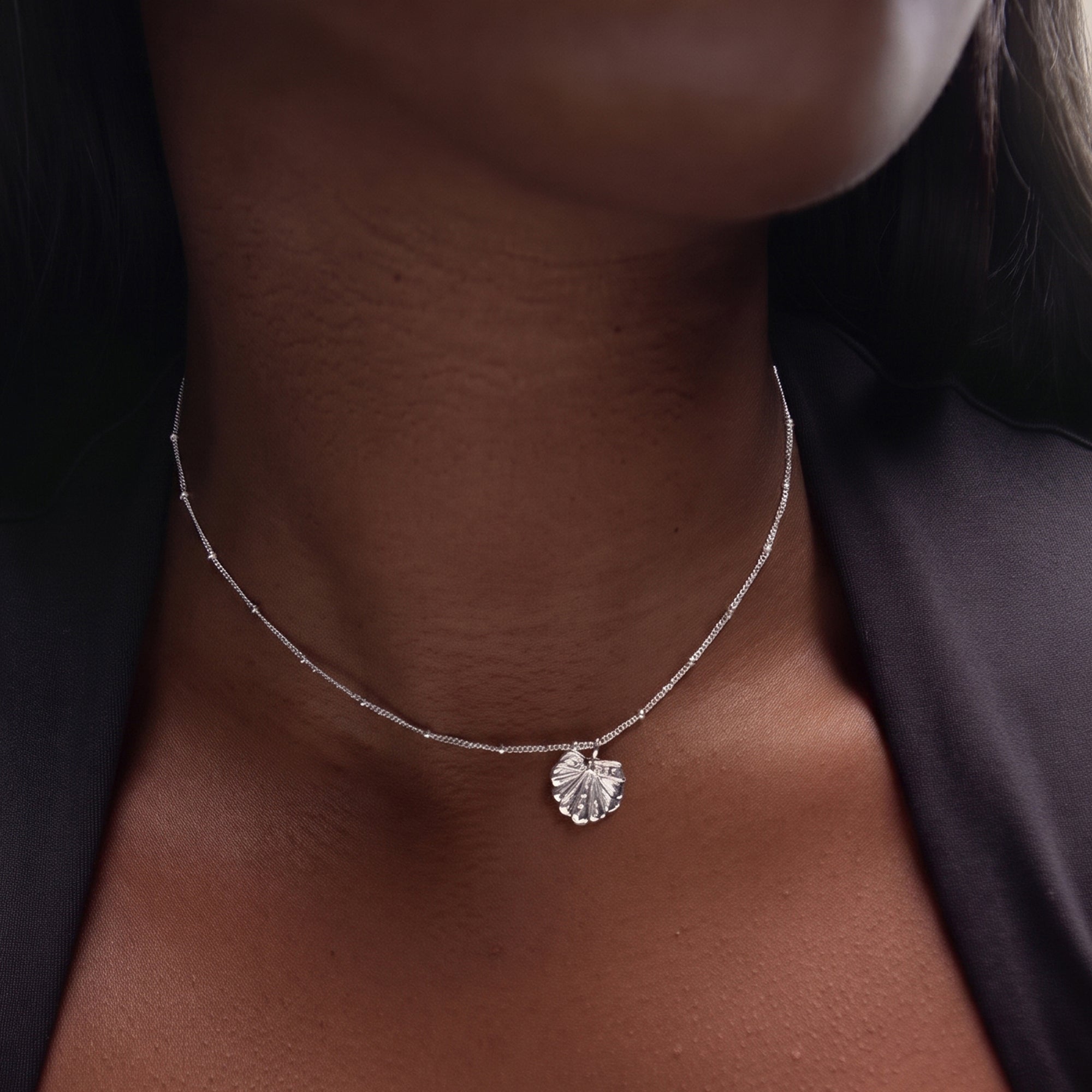 Stella Beaded Choker Necklace in Silver