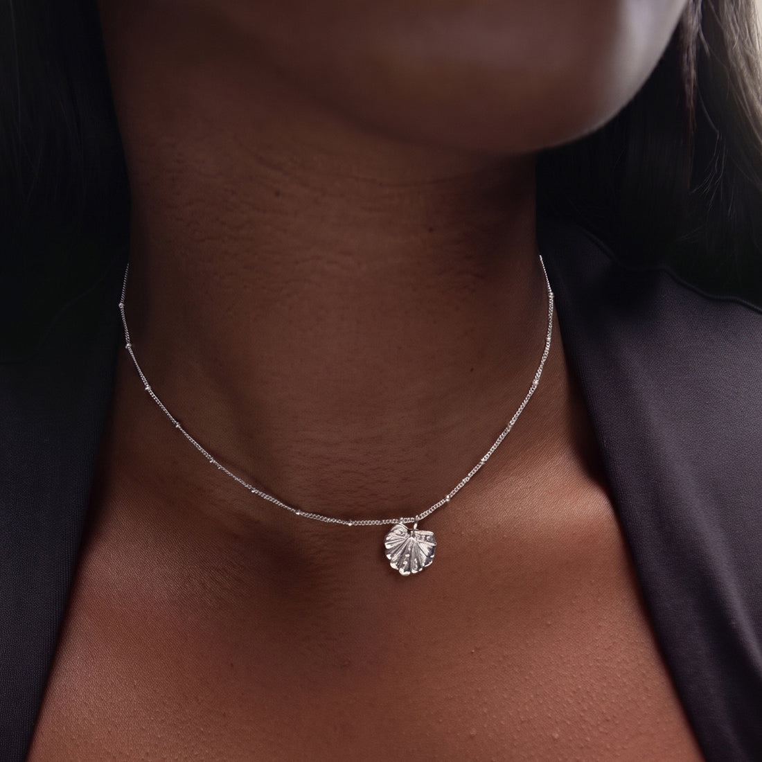 Stella Beaded Choker Necklace in Silver