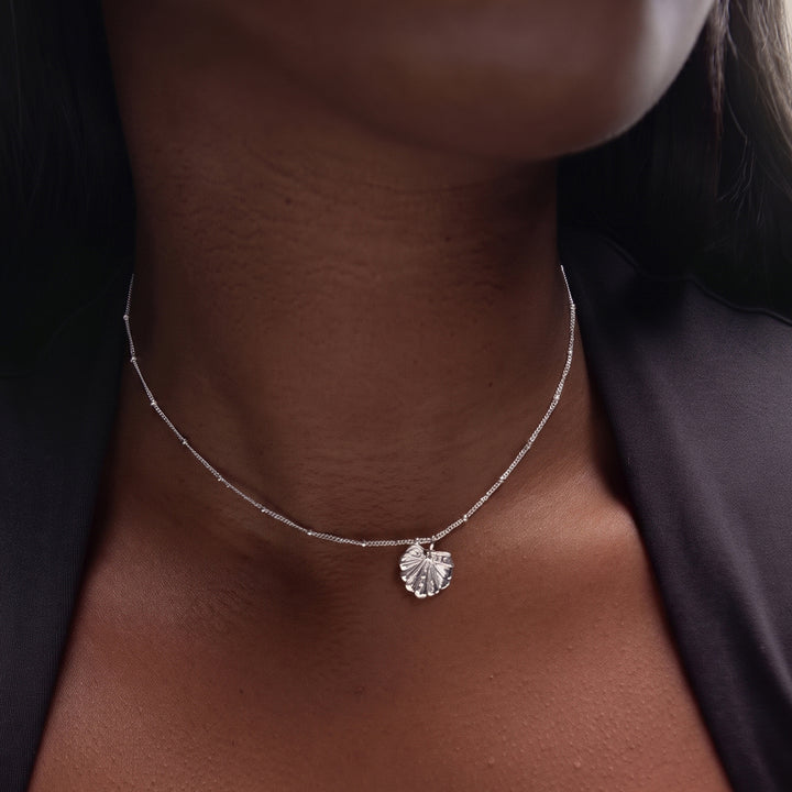 Stella Beaded Choker Necklace in Silver