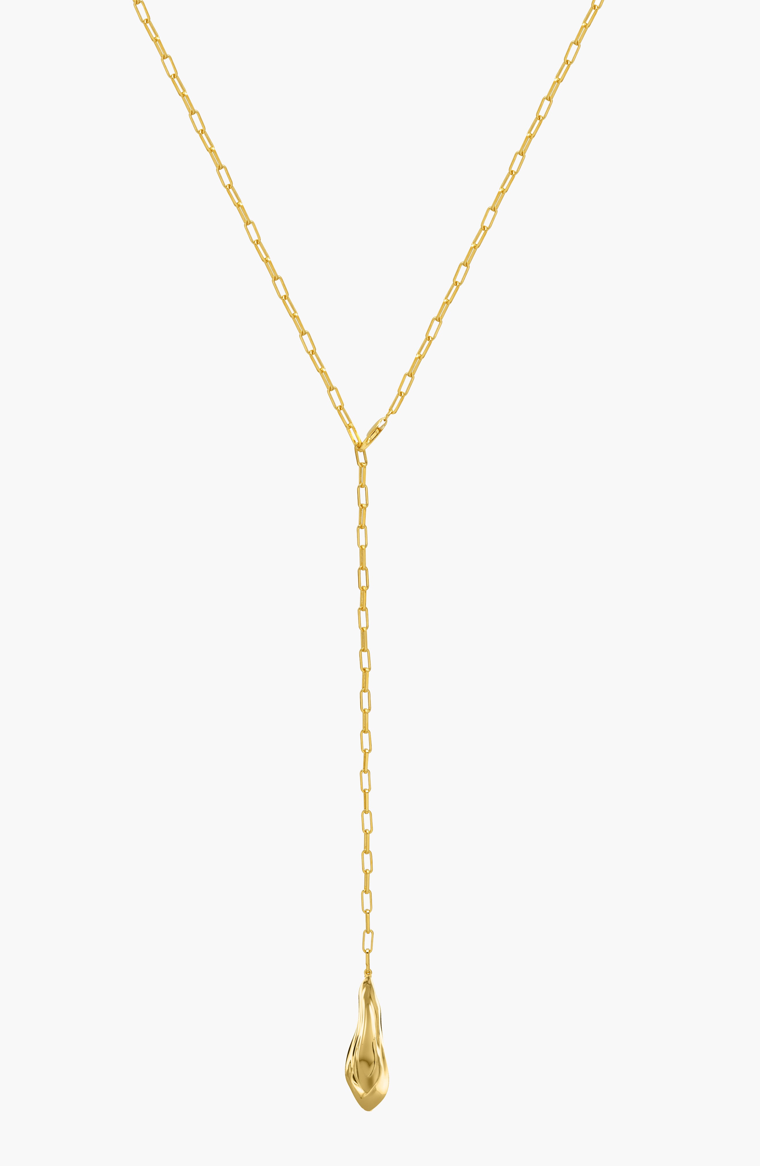 Minos Lariat Long Necklace in Gold