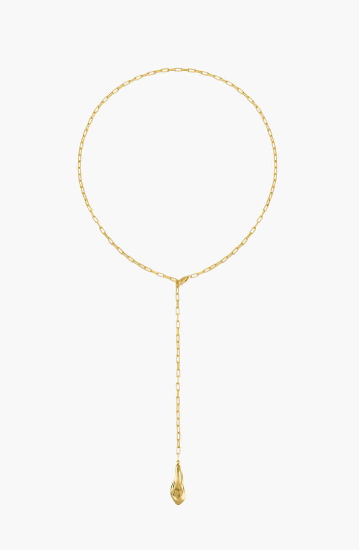 Minos Lariat Long Necklace in Gold