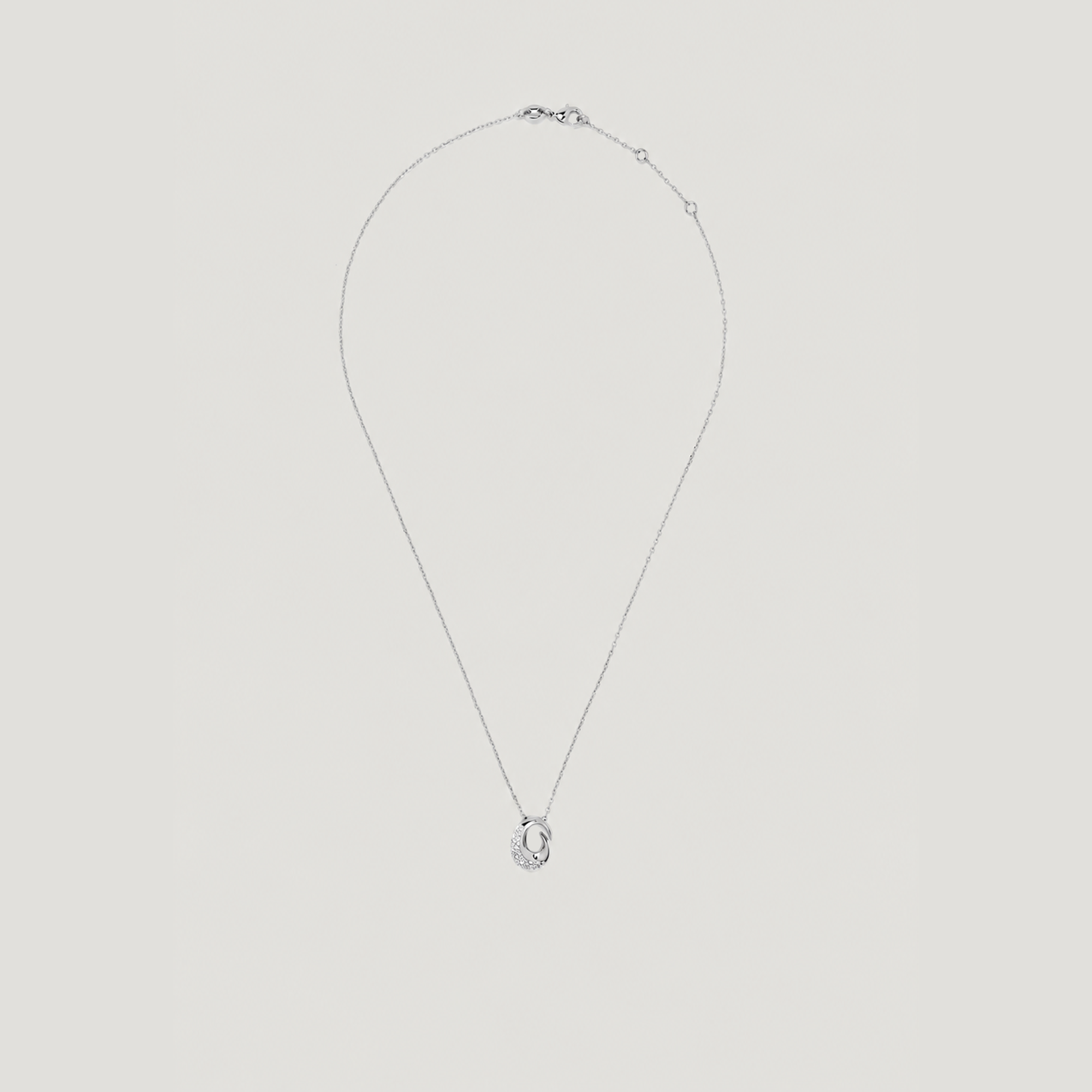 Insignia Pave Necklace in Silver