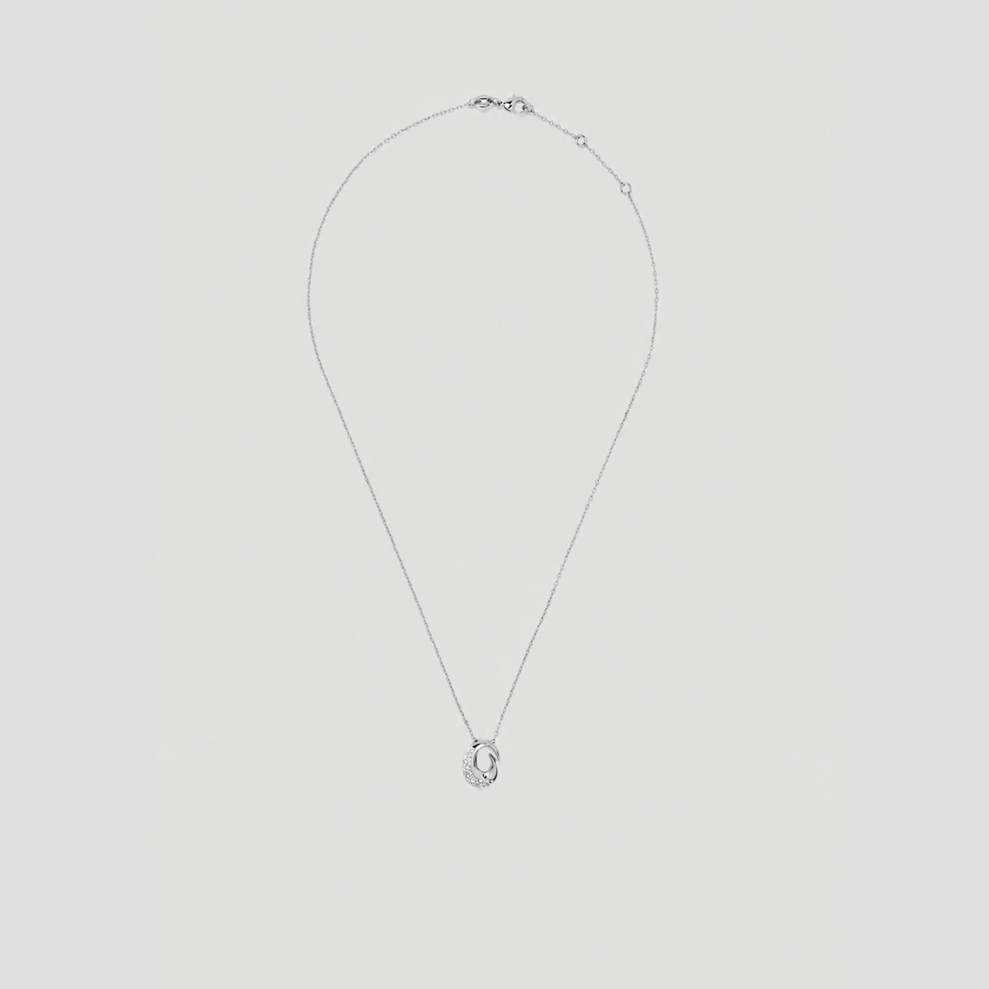 Insignia Pave Necklace in Silver