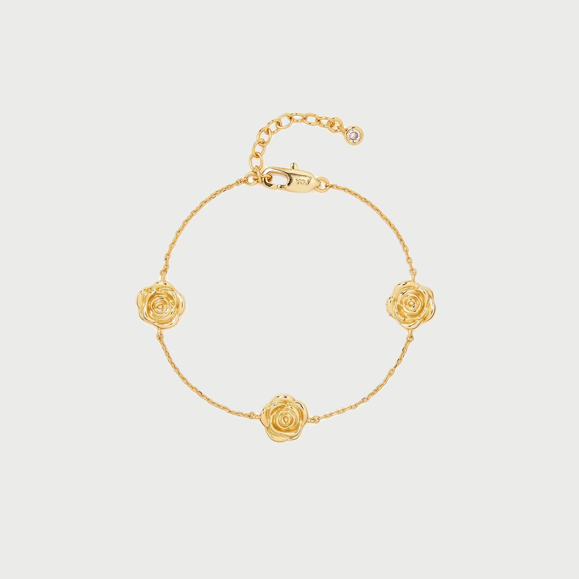 ROSE CHAIN STATION BRACELET IN GOLD
