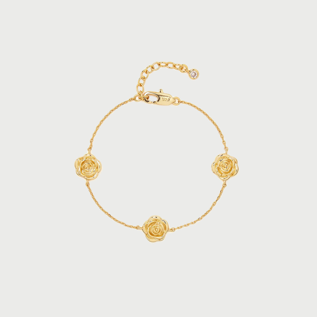ROSE CHAIN STATION BRACELET IN GOLD