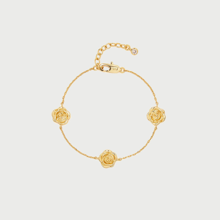 ROSE CHAIN STATION BRACELET IN GOLD
